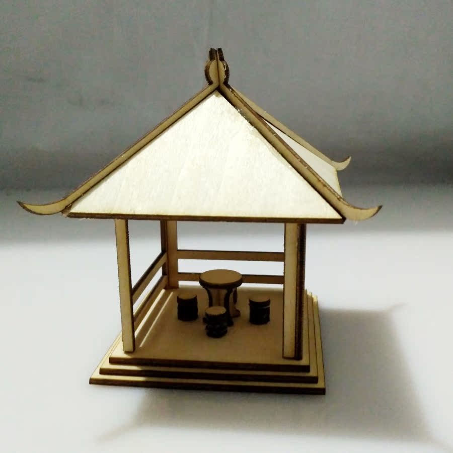 木制凉亭 木板拼装沙盘模型建筑材料 木片粘拼类非成品