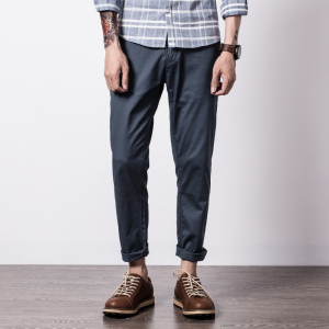 日系复古青年九分裤