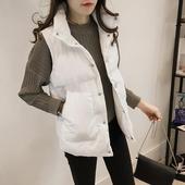 百搭短款 chic休闲棉服 马夹外套女情侣棉衣学生韩版 新款 2017秋冬装