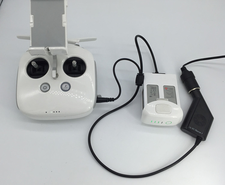 大疆精灵4 phantom 4 pro  advanced车载充电器 电池遥控器车充