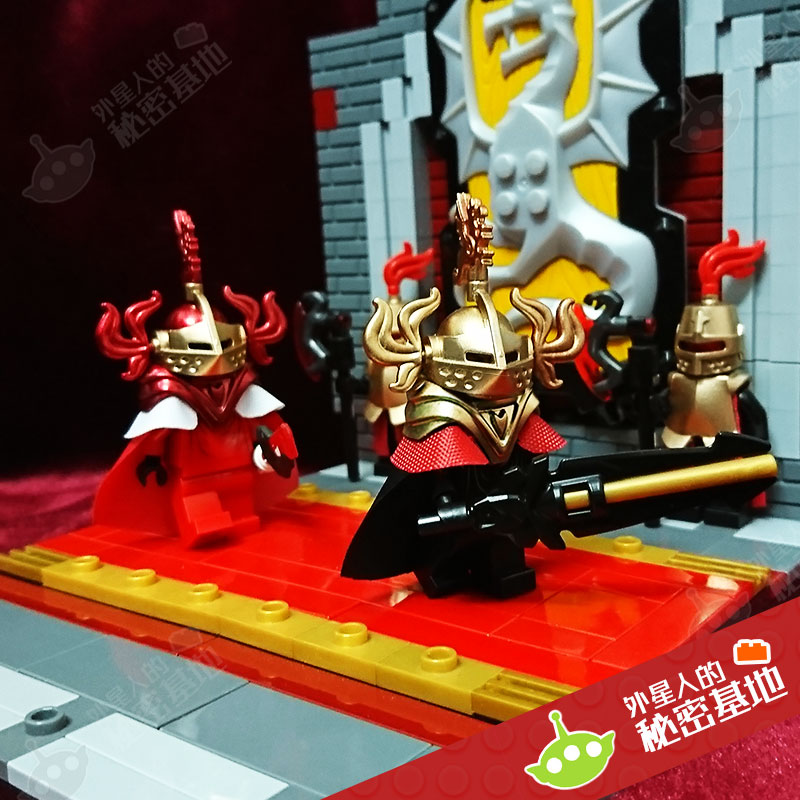 乐高lego 绝版超稀有城堡人仔零件 金属红/金飞龙皇冠