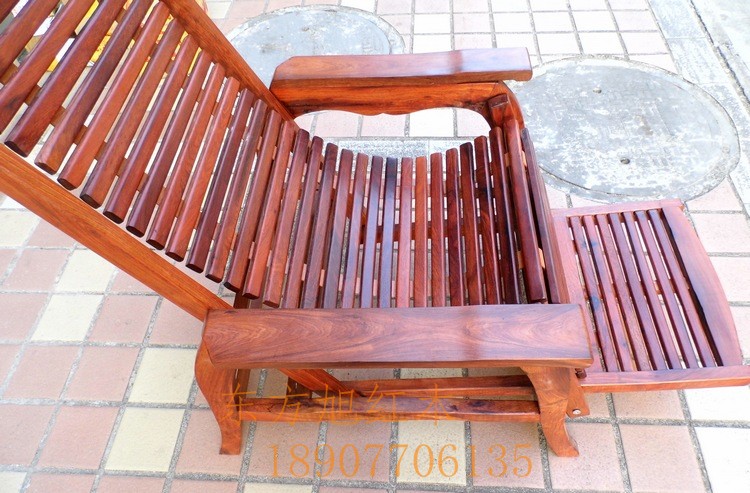 越南红木沙滩躺椅子大果紫檀缅甸花梨木实木家具户外睡椅休闲休息
