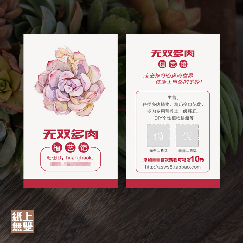 多肉说明书宣传卡多肉植物名片多肉dm卡片宣传单创意单页设计印刷