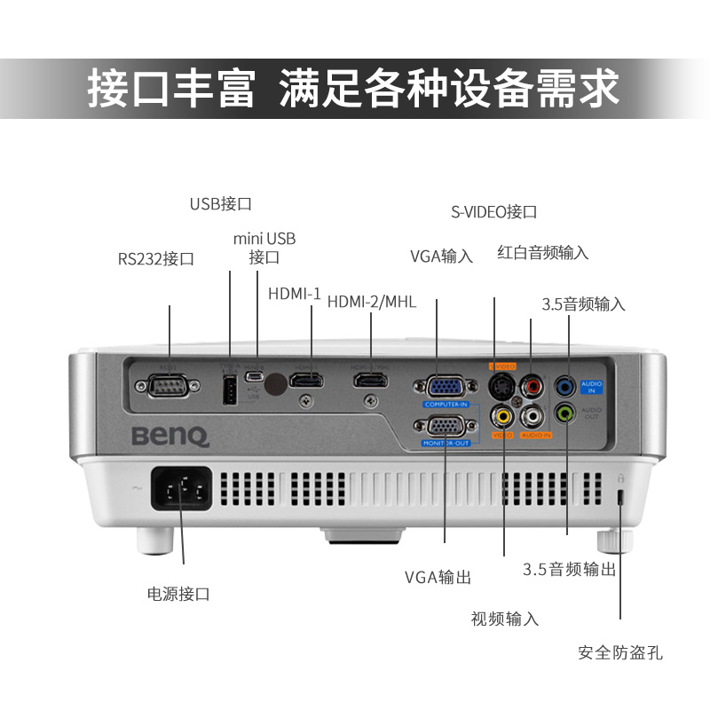 benq明基短焦投影仪es7539教学办公高清1080p 手机 3d