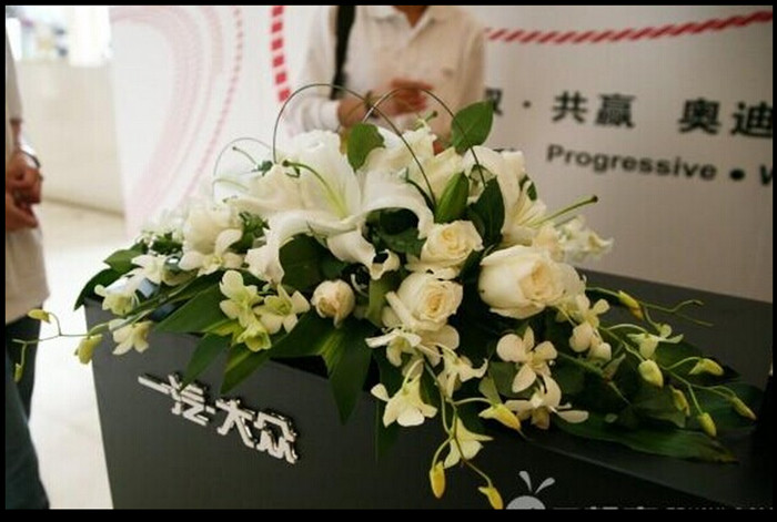 台花桌花鲜花上海会议茶几办公室前台签到台演讲台花商务展会_快乐湖