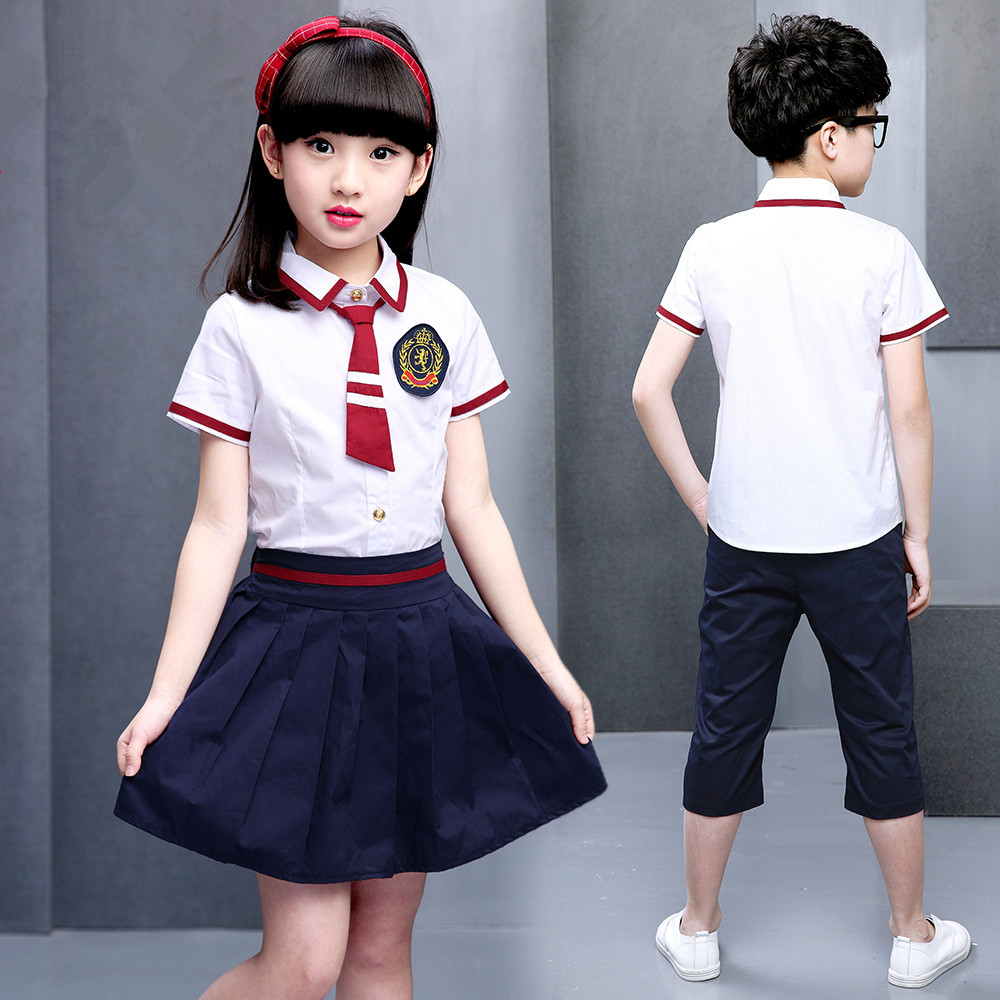 幼儿园园服男女童小学生夏季校服套装短袖裙子韩国班服学院英伦风