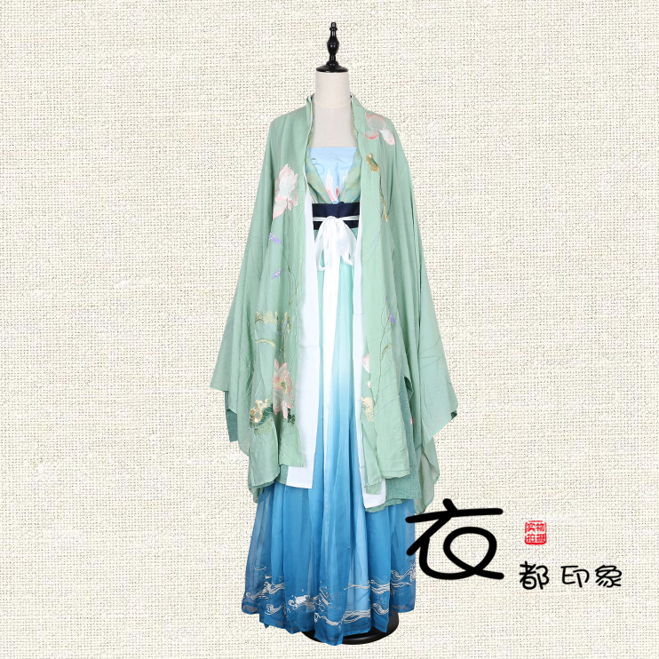 澄琉望溪美人图 汉服女重工刺绣对襟齐腰襦裙 传统绣花古装