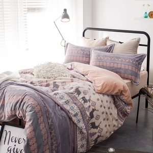 冬季3D雕花珊瑚绒四件套