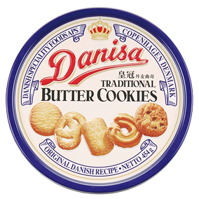 印尼进口danisa/皇冠丹麦曲奇饼干原味90g/盒装零食黄油曲奇饼干