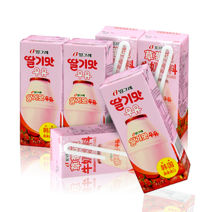  宾格瑞草莓味牛奶饮料200ml*6 