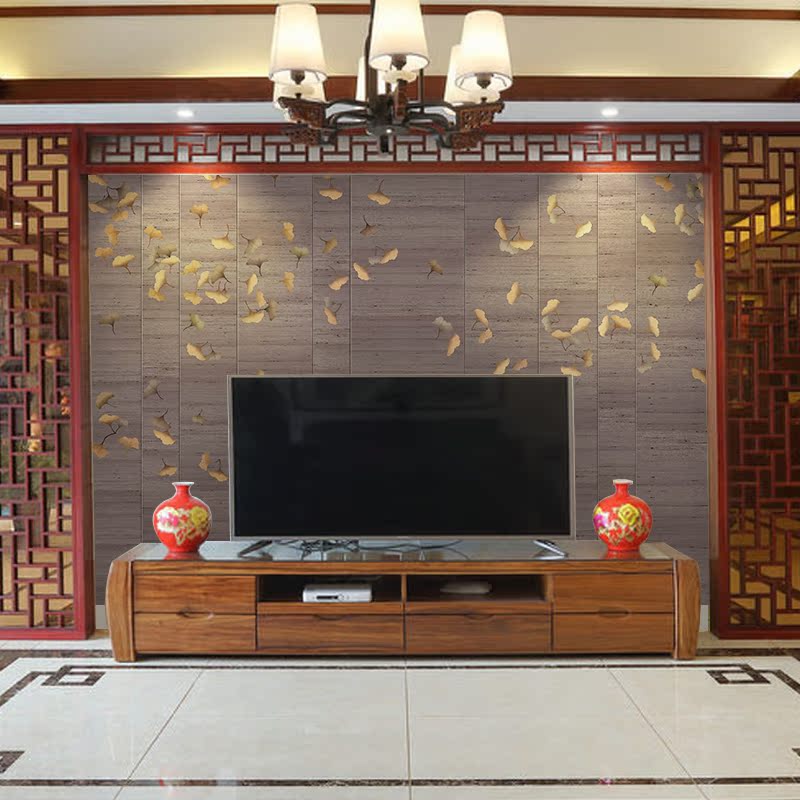 现代中式墙纸 酒店宾馆艺术壁纸 客厅电视背景墙壁画