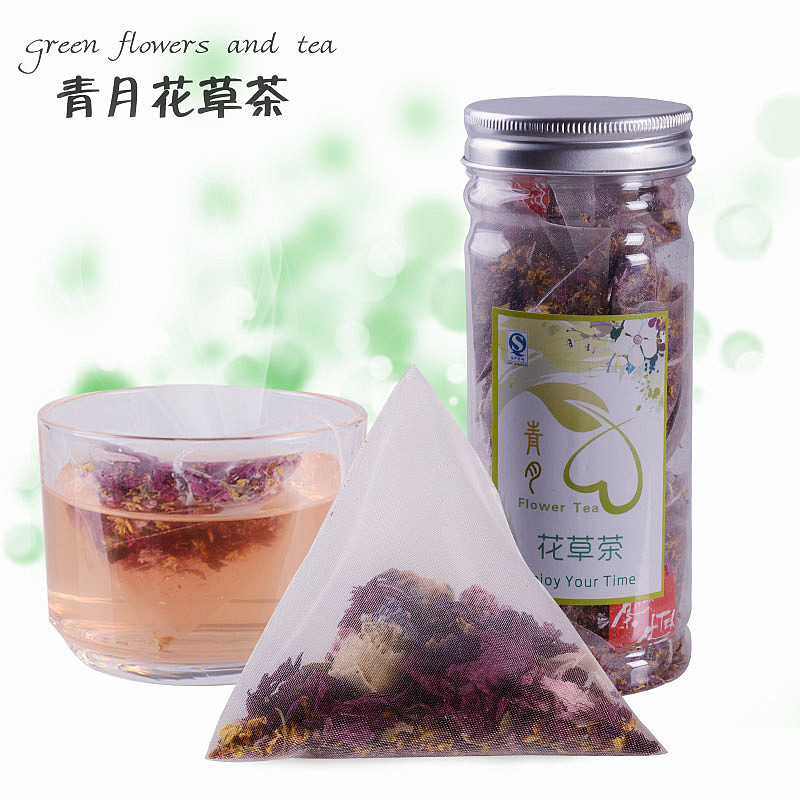 干桂花茶紫罗兰花草茶组合化痰祛咳平肝茶秋季养生茶三角袋泡茶包