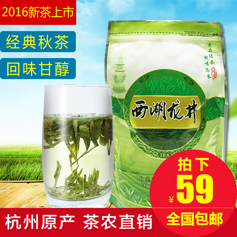2016新茶正宗杭州西湖龙井秋茶绿茶叶 茶农自销龙井250g包邮