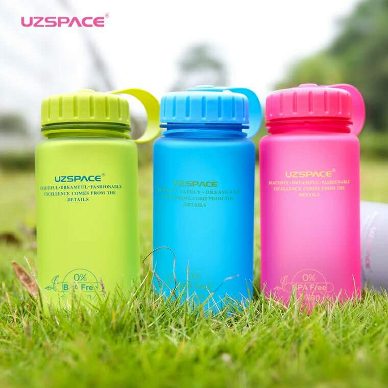 uzspace优之正品磨砂炫彩太空水杯防漏户外运动学生水壶350-500ml