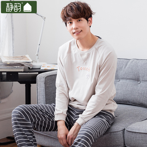 情侣纯棉简约睡衣