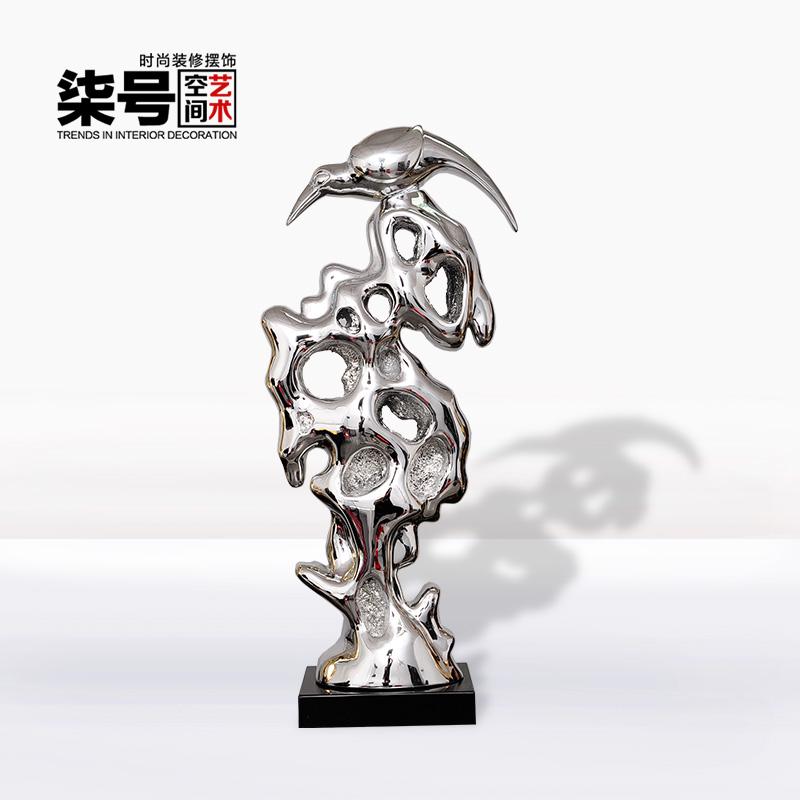 现代工艺品 装饰树脂摆件 抽象电镀饰品 高档雕塑摆件