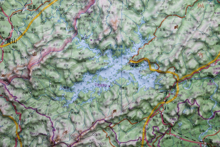 精雕3d凹凸立体优质地图 办公装饰 学生学习 地理地貌地形分省立体