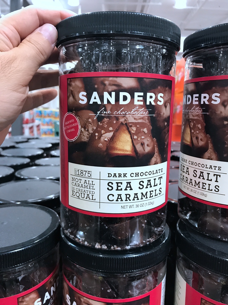 co-美国直邮 sanders焦糖海盐黑巧克力中甜 无反式脂 1.02kg