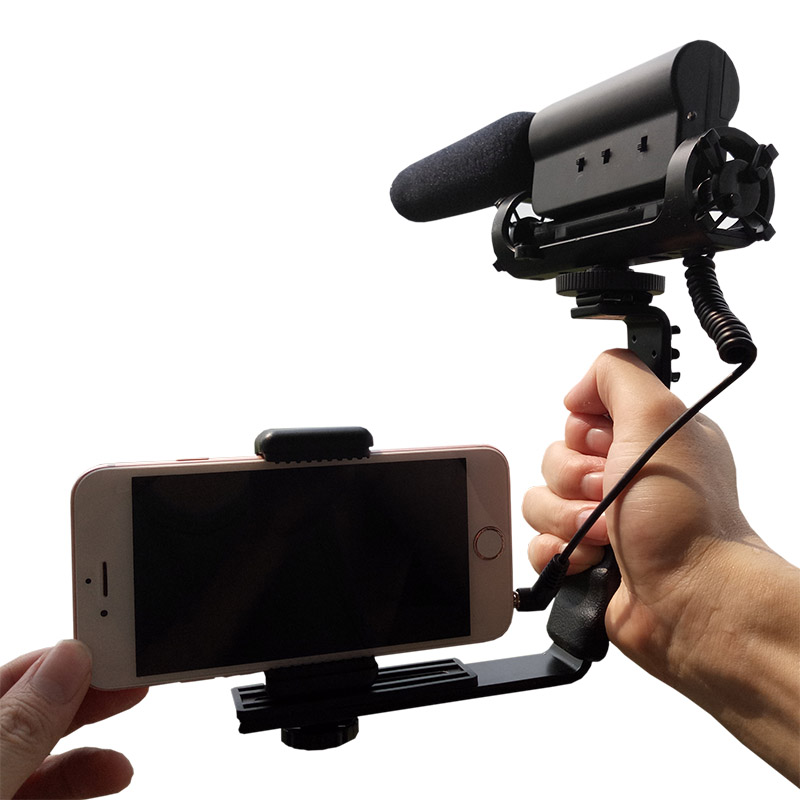手机采访支架视频直播支架 手机话筒安装支架