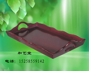 厂家直销批发佛教工艺品果盘贡盘茶盘手提全实木戒定真香托盘热卖