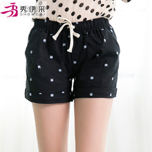 <em>纯棉短裤女2015</em>夏装<em>新款</em>糖果色大码显瘦女裤