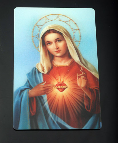 天主教圣物 圣母圣心立体卡片