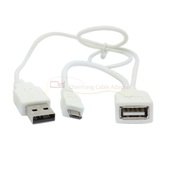 白i9100 i9500 i9300 N7100 Micro USB OTG硬盘线 USB供电 包邮