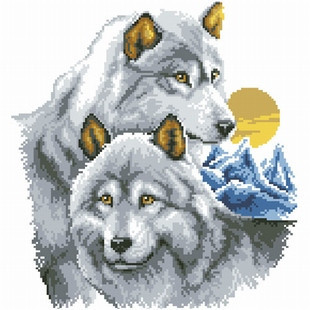 雪地狼嚎diy钻石画新款5d十字绣客厅卧室装饰画壁画方