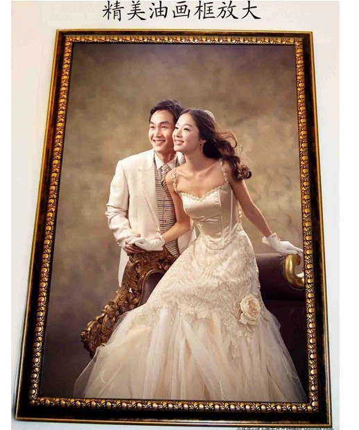 欧式婚纱相框/20寸30寸36寸等尺寸放大油画框/含照片冲印/包邮