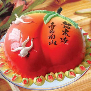 无糖 寿桃蛋糕定制 北京老人生日蛋糕速递 长辈祝寿木糖醇无糖蛋糕