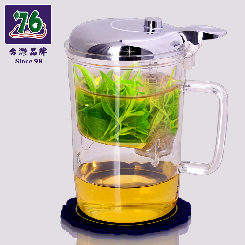 76自泡杯ZB-410ml 内胆 耐热飘逸杯玻璃茶具泡茶杯个人杯台湾品牌