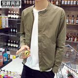 夏季男士夹克潮流男装薄款外套青年韩版修身立领上衣潮运动棒球服