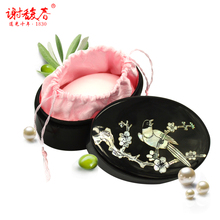 谢馥春旗舰店工艺国妆鸭蛋香粉40g漆器盒定妆散粉蜜粉晚安粉天然