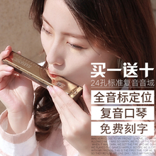 德国进口音簧口琴24孔复音初学成人儿童学生入门演奏口琴C调乐器