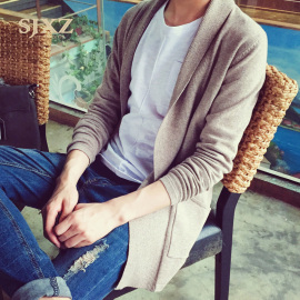 推荐最新中长款针织衫开衫男士毛衣外套 中长