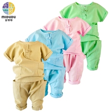 男童夏装2017新款套装儿童纯色