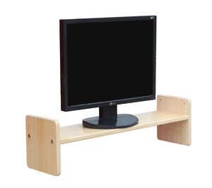 全实木显示器增高架可升降多层电脑支架上班族