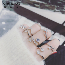 潮人食指指环小饰品 日韩时尚 饰戒指女个性 韩国百搭镶钻锆石开口装