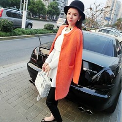 2015秋装新款百搭型圆领<em>毛针织衫女薄开衫</em>时