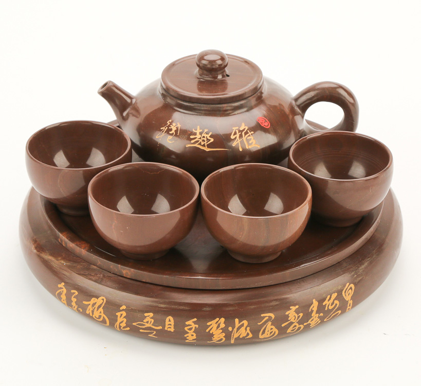 泰山木鱼石茶具 礼盒套装雅趣功夫茶具 礼品 送老师父母亲节