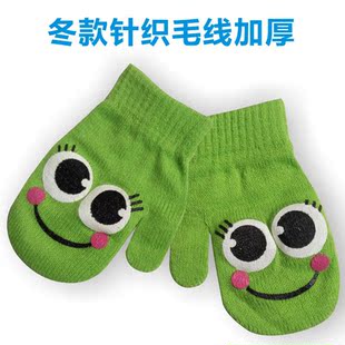 针织加厚儿童手套2双