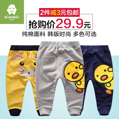 2016新款 男女童秋装1-2-3-4岁男女宝宝背带裤