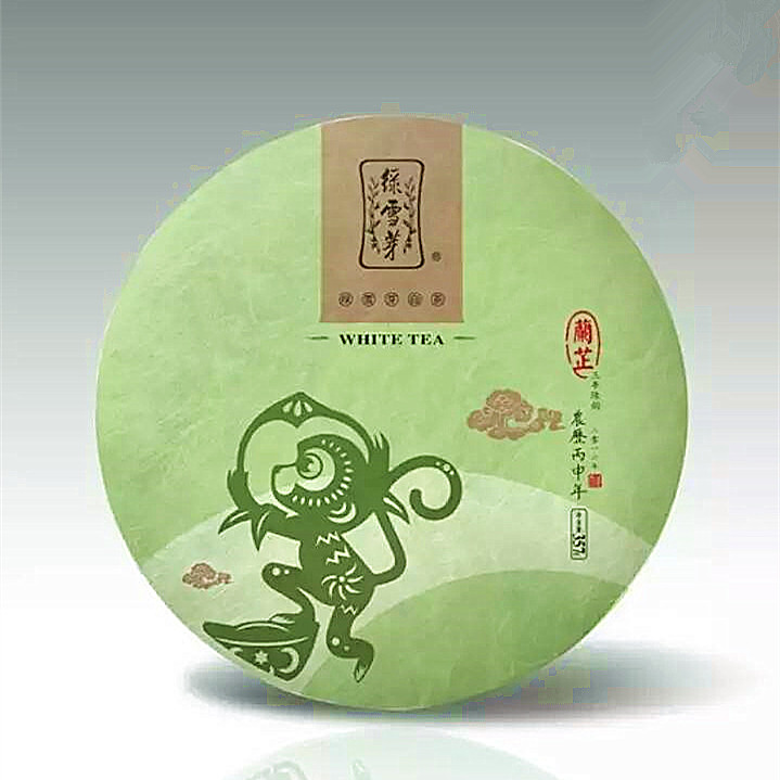 福鼎白茶饼 天湖绿雪芽老白茶贡眉 丙申猴年兰芷饼老寿眉饼357g