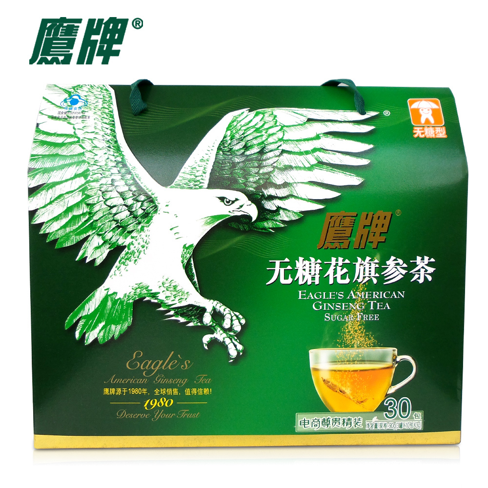 鹰牌无糖花旗参茶 3g/包*10包*3罐