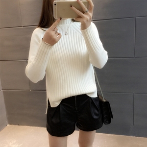 韩版宽松半高领长袖打底衫