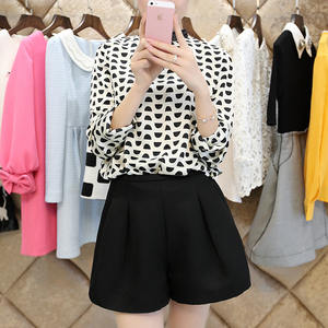 休闲裤<em>时尚外穿短裤</em>A字高腰阔腿裤女裤子201