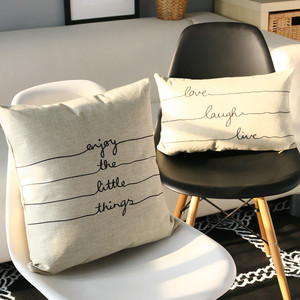 简约现代棉麻靠枕