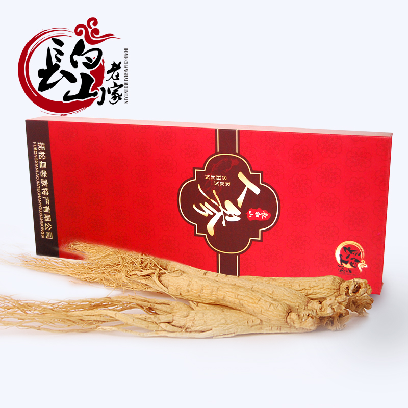 长白山老家 吉林整枝人参东北特产白参生晒参礼盒泡酒干参50g包邮