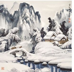 安徽4/四尺精致特种千年古法贡生宣 雪山冰峰冰雪河山水画专用纸