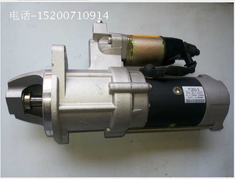挖掘机小松pc300-7 pc360-7起动机6d114发动机启动马达24v3孔12齿